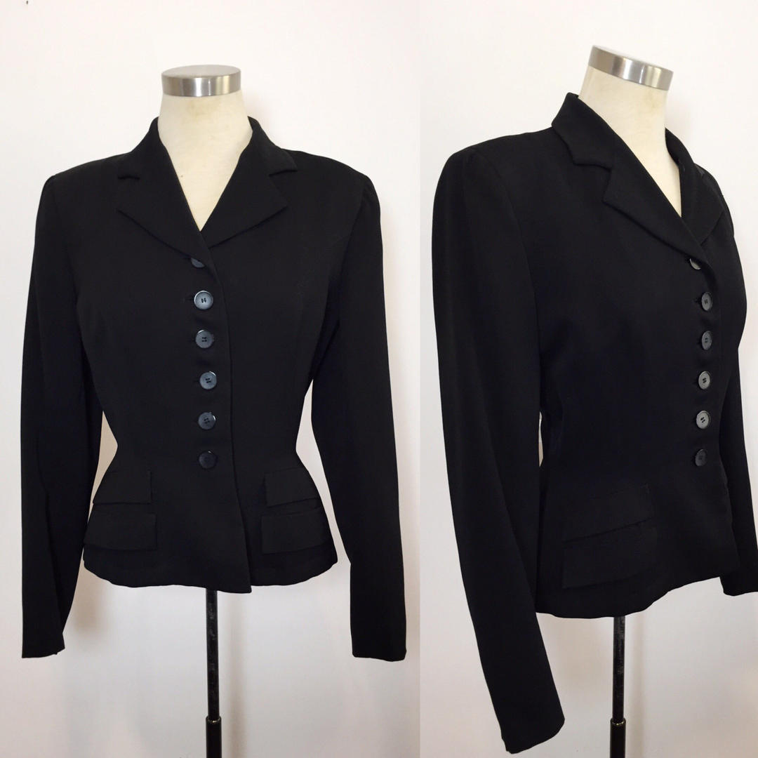 Vintage Suit Jacket / Womens Vintage Suit Jacket / 1940s Gabardine Blazer / 1940s Ladies Suit