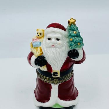 Adorable Santa Claus Hinged Trinket Box 4&amp;quot; tall- Christmas Decoration- Stocking Stuffer 