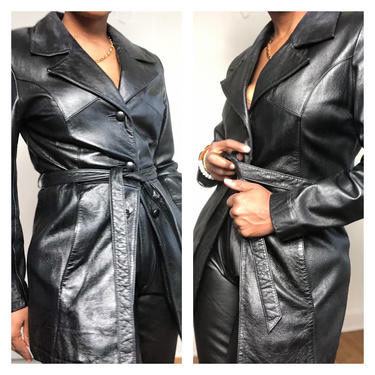 2000s ARMANI leather trench coat