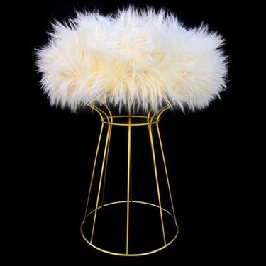 Platner Style Structural Steel Rod Vanity Stool | Table | Plant Stand | Fur Cushion or Morror Top | Customize Your Design 