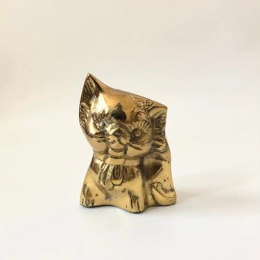 Vintage Brass Cat Bank 