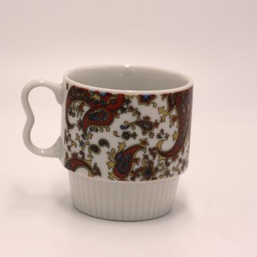 vintage paisley stacking mug made in Japan 