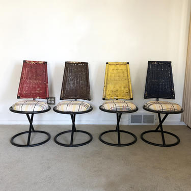 rare mid century Arthur Umanoff four dining chairs 