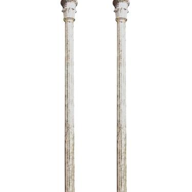 Pair of 9.5 Foot White Structural Cast Iron Columns