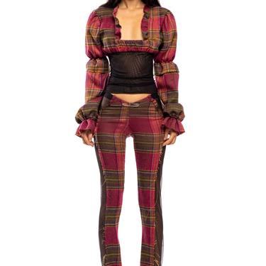 ASYMMETRIC PANTS IN WARM PLAID