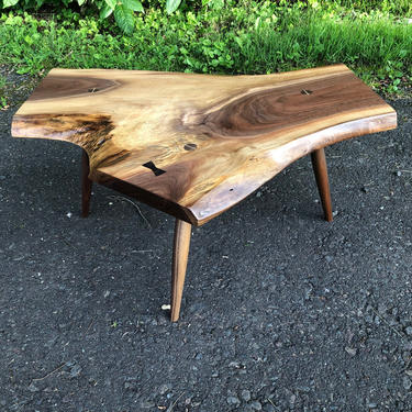 Midcentury Live Edge Side Table , Mid Century Modern , Danish Modern , Handmade Furniture , End Table , George Nakashima  Style Minguren 