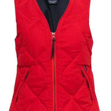 Facconable - Red Quilted Zip-Up Puffer Vest Sz S