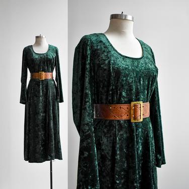 90s Green Velour Dress 
