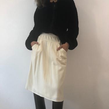 Vintage Chloe Ivory Wool Skirt 