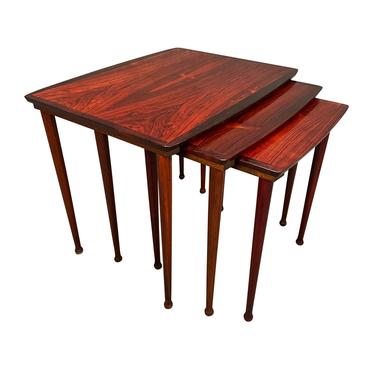 Vintage Danish Mid Century Modern Rosewood Nesting Tables by BC Mobler 