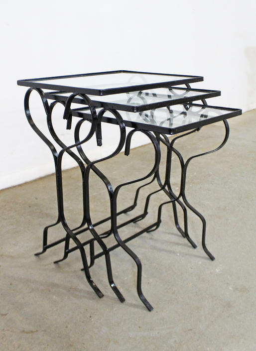 Set Of 3 Wrought Iron Meadowcraft Dogwood Iron Outdoor Patio Nesting Tables By Annexmarketplace From Annex Marketplace Of Delaware Attic