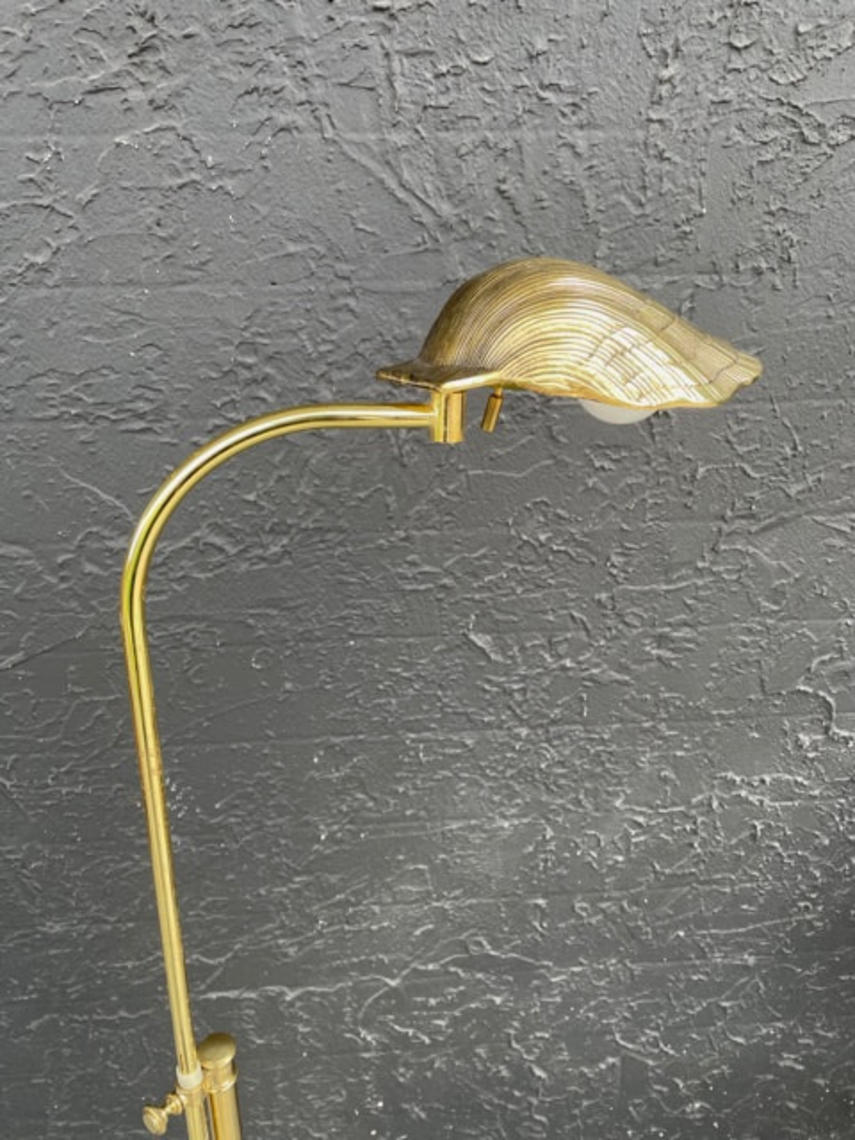 Vintage Brass MCM Clam Shell Light 