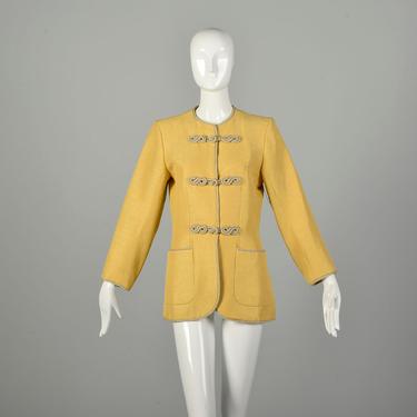 Medium 1980s Yves Saint Laurent Yellow Long Clutch Coat 