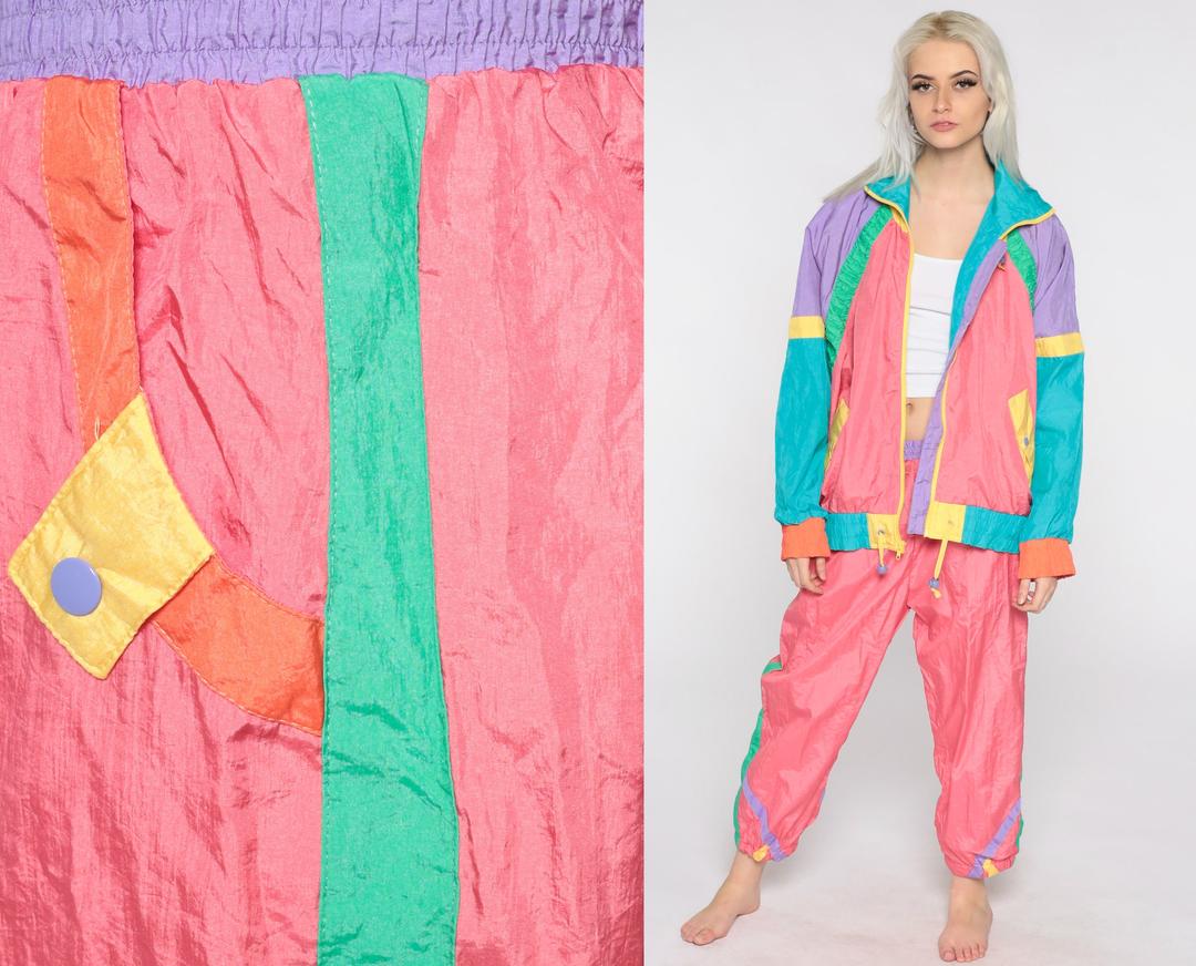 Pink Track Pants 80s Pastel Jogging Pants Gym Running Track, Shop Exile