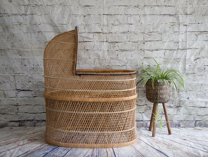 Vintage rattan hot sale crib