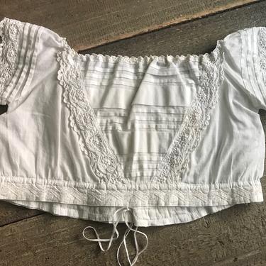 Antique Baby Chemise Blouse, Cotton Lace Shirt, Rare, Baby Doll Clothing, Period Clothing 