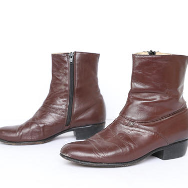 Vintage Bally Brown Leather Ankle Boots Side Zip | The  display picture 2
