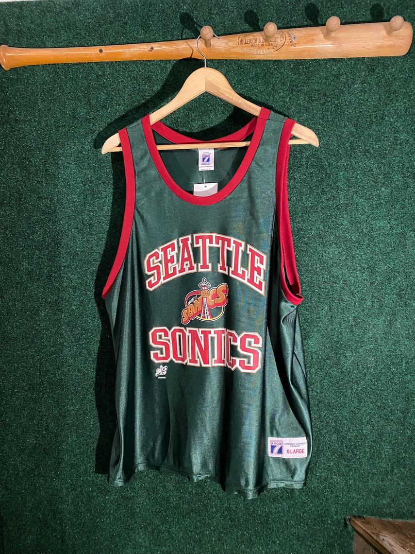 Vintage 1990s Champion NBA Seattle SuperSonics Vin Baker #42 Jersey Sz