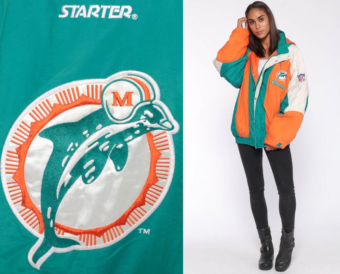 Vintage 90s MIAMI DOLPHINS NFL Starter Nylon Jacket XXL – XL3 VINTAGE  CLOTHING