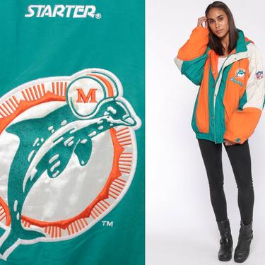 NFL Starter Miami Dolphins Jacket Full Zip Football Jacket 