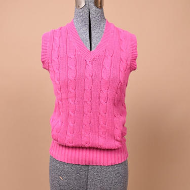 Pink Cotton Sweater Vest By Boston Traders, S