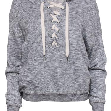 NSF - Heathered Grey Lace-Up Sweatshirt Sz P