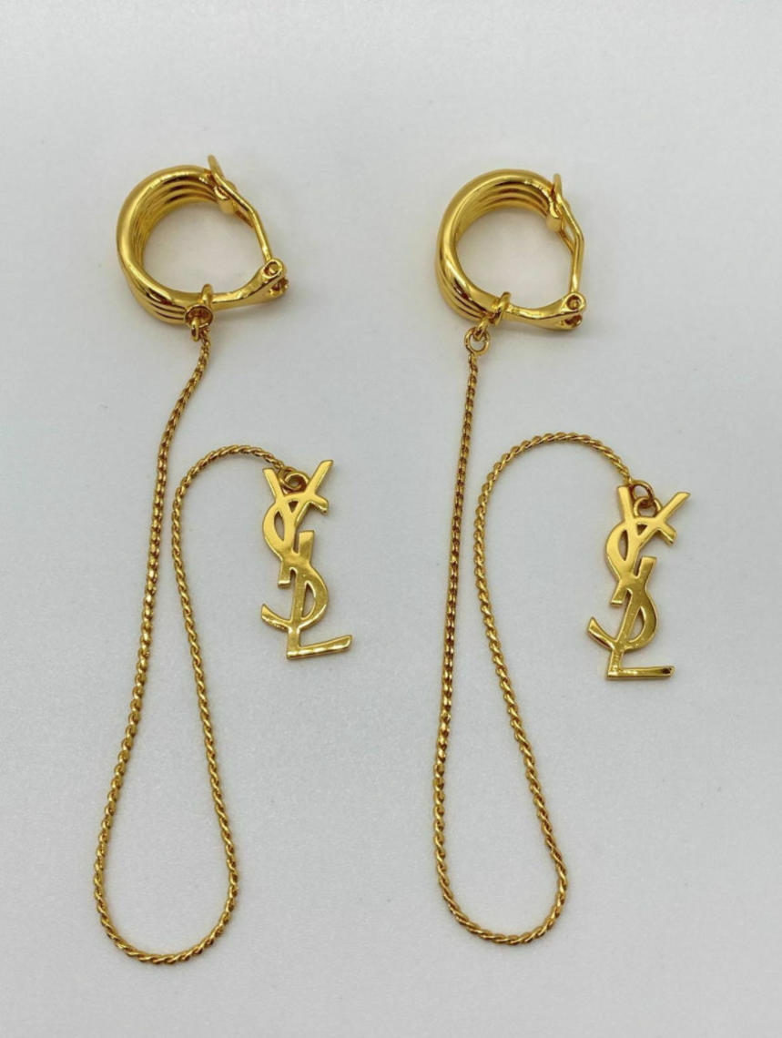 Saint Laurent YSL Logo Long Opyum Twist Necklace Gold – Queen Bee