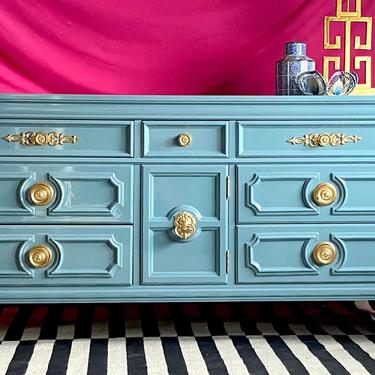 Lacquered Dresser in Aegean Teal 