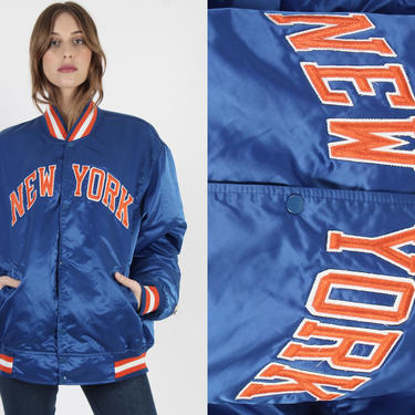 Vintage 80s 90s New York Knicks Basketball Bomber Jacket NBA Size L Men  Large