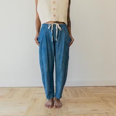 Hemp Lounge Pant, Genderless Clothing, Plant dyed Sweat Pants, Indigo Blue Pocket Pants 