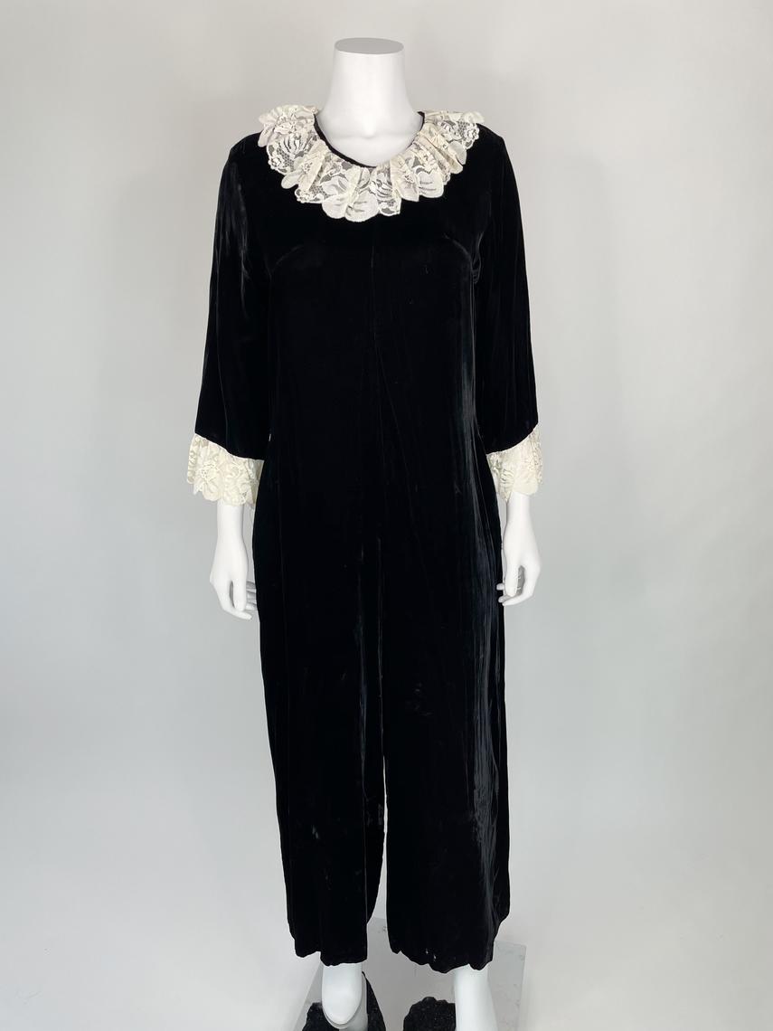 1960/70s purple velvet jumpsuit