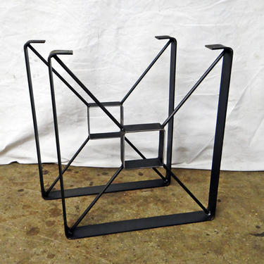 SET of 2, Metal Dining Table Legs, U shaped with Center Piece and X cross supports 