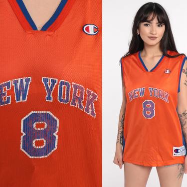 NBA NEW YORK KNICKS BASKETBALL SHIRT JERSEY CHAMPION #8 LATRELL SPREWELL