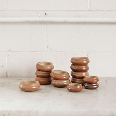 vintage french stoneware butter pats, set of 5