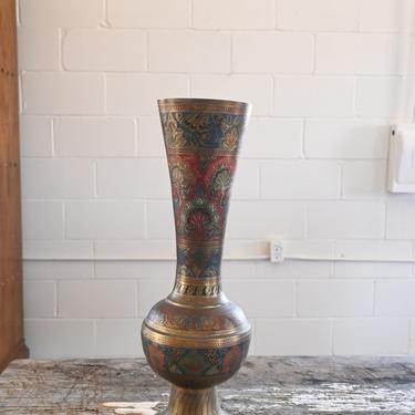 vintage french tall cloisonné vase