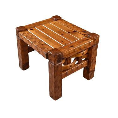 Rustic Farmhouse Solid Pine End Tables by Null 