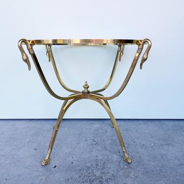 Brass Swan Side Table