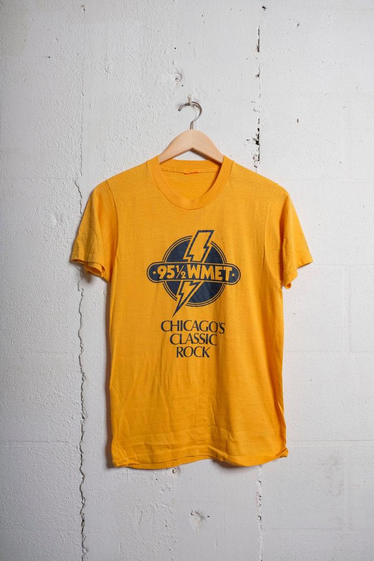 Vintage 80's 95.5 WMET Chicago's Classic Rock Radio Station T Shirt