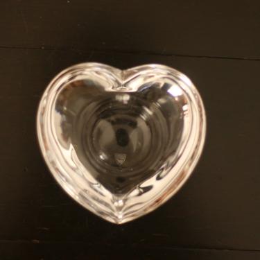 vintage Orrefors crystal heart votive holder/made in sweden 