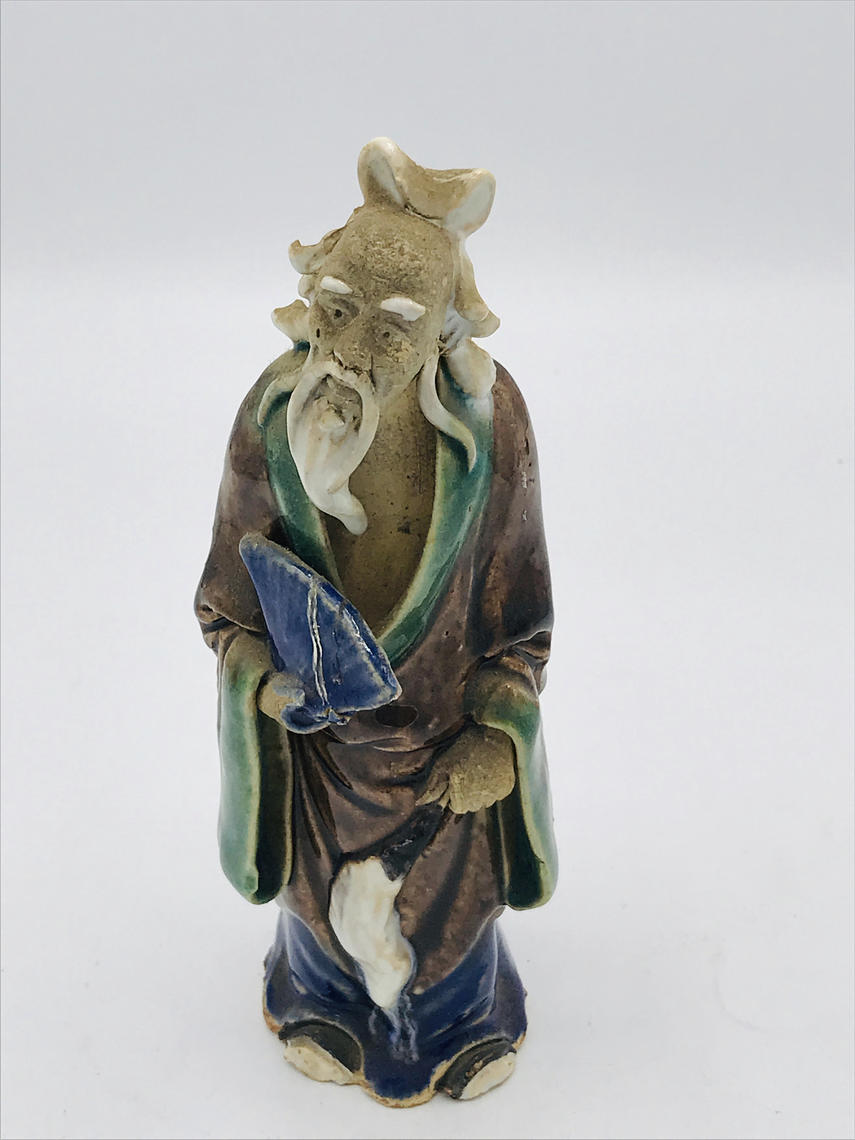 Rare 2024 Antique Majolica Chinese Sancai Drip Glaze Figurine 6.5