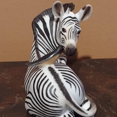 Vintage Arabia Finland Porcelain Zebra Figurine by Taisto | Pink
