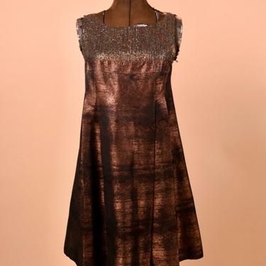 Bronze 90s Cocktail Dress By Nanette Lepore, S