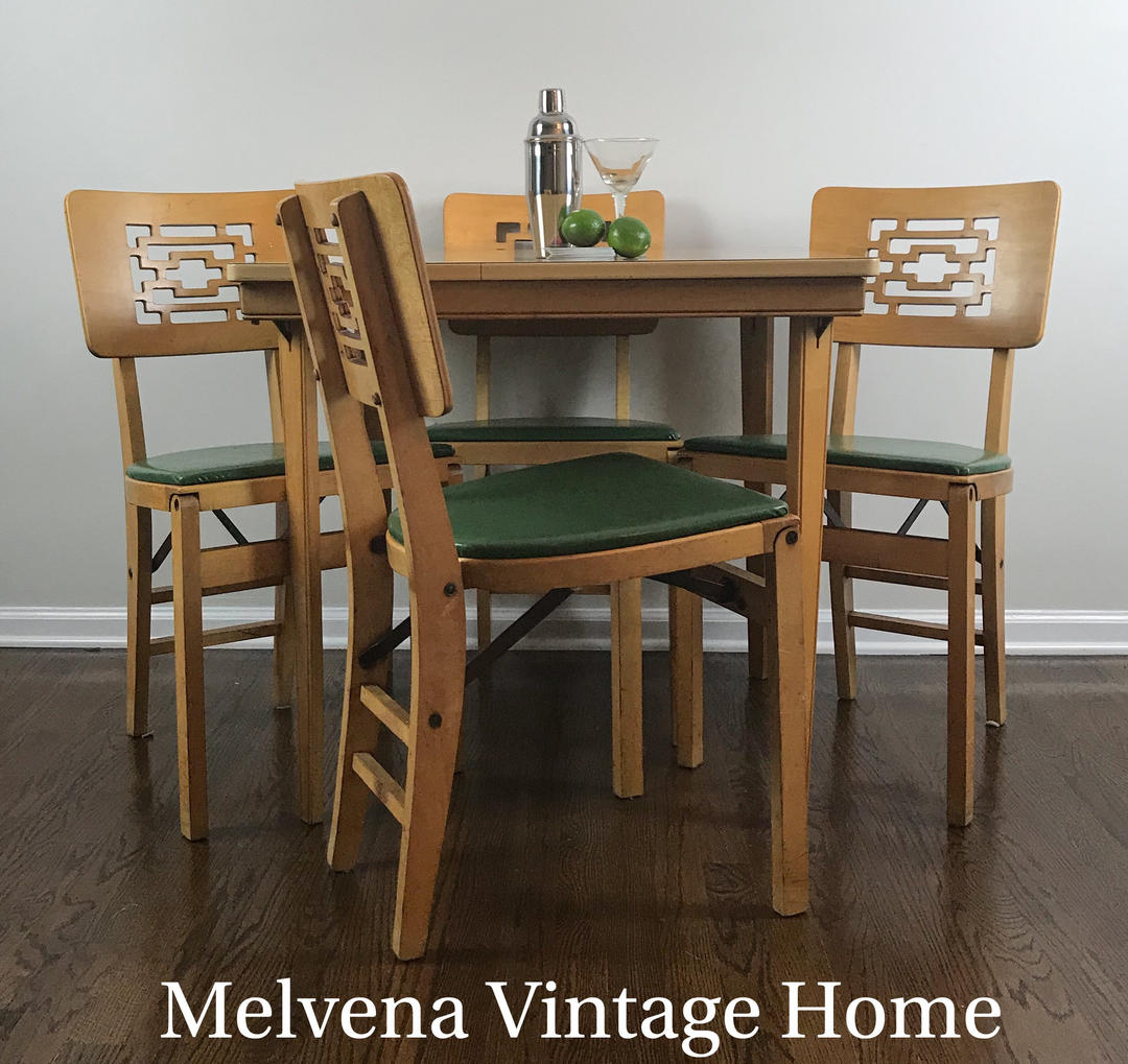 MCM Stakmore folding table & 4 chairs Melvena Vintage Home Newtown, PA