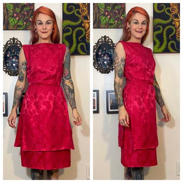 Vintage 1960’s Pink Satin Brocade Dress 