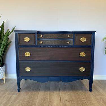 Navy Blue Antique Federal Dresser 
