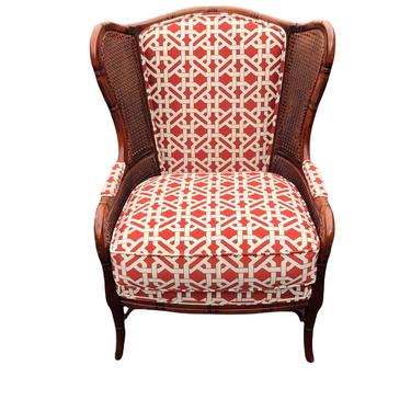 Beautiful faux bamboo cane side wing chair 