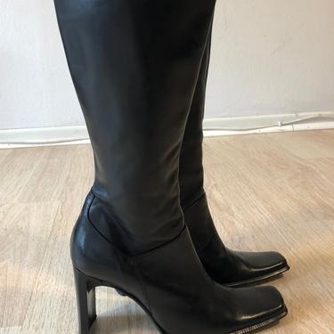 Vintage Vera Gomma Black Leather Boots 