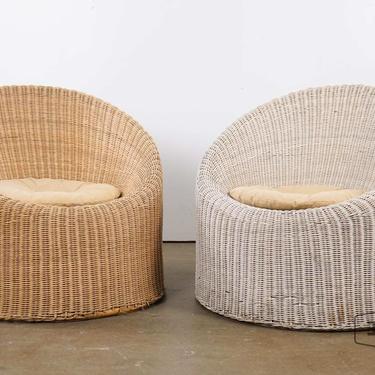 Pair of wicker pod chairs attrib. Isamu Kenmochi