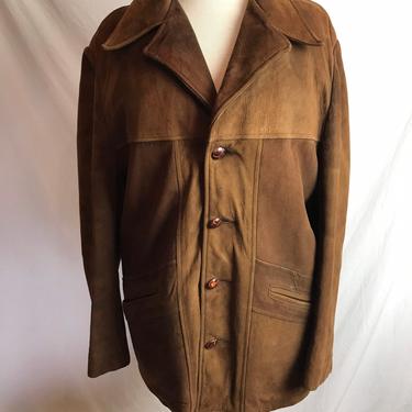 60's Brown suede McGregor leather jacket~ includes zip in