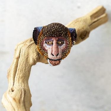 Embroidered Rhesus Monkey Pin